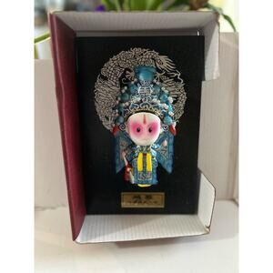 Chinese Sichuan Beijing Opera Facial Makeup Doll Decorative Figurine w/ Box
